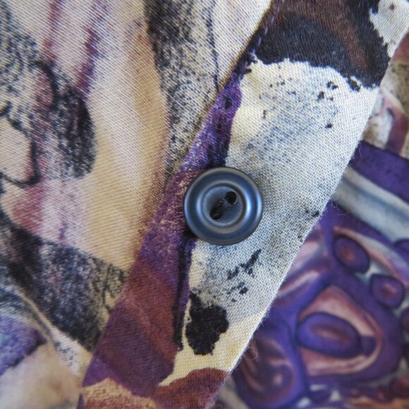 Natural Issue* Men's Short Sleeve Button Down Curved Hem Pocket BOHO Shirt~Large - Picture 8 of 10